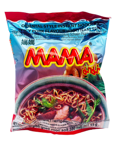Mama Spicy Pork ( Moo Nam Tok ) Instant Noodles 1.94 oz x 10 Packs ~ US  SELLER